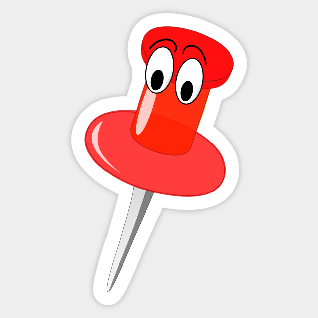 Pushy the Pushpin - little pushy Sticker by Lyrical Parser